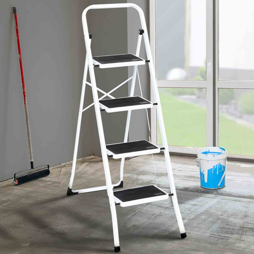 Escabeau Marchepied Pliable 4 Marches Antidérapantes Avec Garde Corps