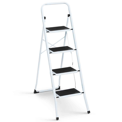 Escabeau Marchepied Pliable 4 Marches Antidérapantes Avec Garde Corps