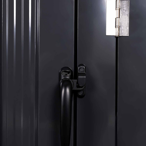 Cache Poubelle Double En Acier Gris Anthracite