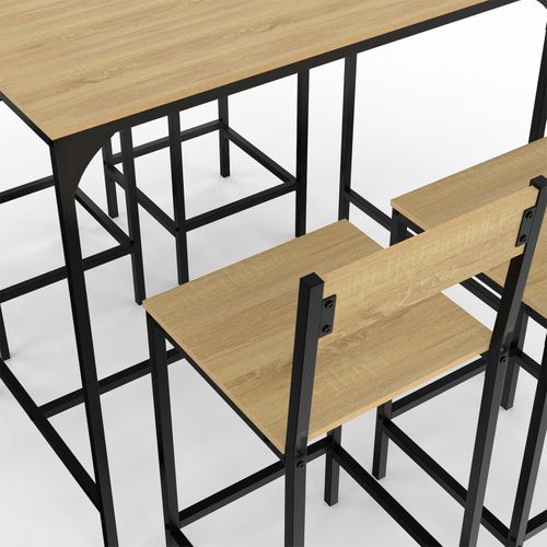 Ensemble Table Haute De Bar Detroit 100 Cm Et 4 Chaises De Bar Design Industriel