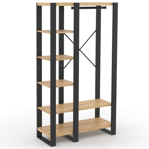 Dressing Penderie étagère Onyx Bois Et Noir