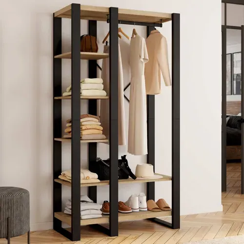 Dressing Penderie étagère Onyx Bois Et Noir