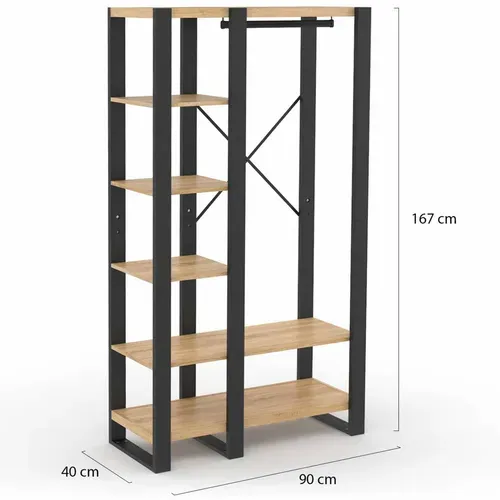 Dressing Penderie étagère Onyx Bois Et Noir