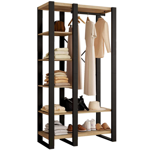 Dressing Penderie étagère Onyx Bois Et Noir