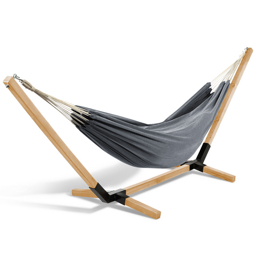 Hamac Avec Support Bois Et Toile Gris Anthracite Tahiti