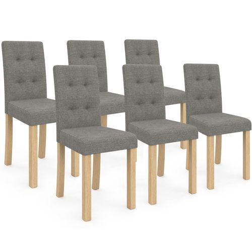 Lot De 6 Chaises Polga Capitonnées Grises Pour Salle à Manger
