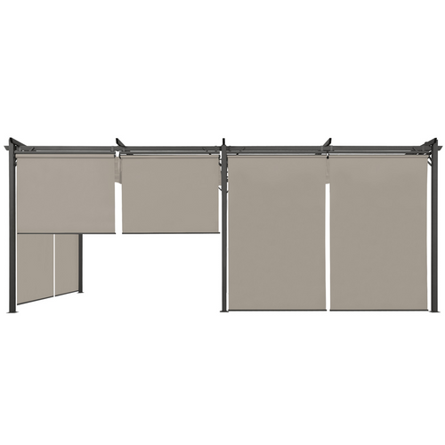 Pergola édition Spéciale Toit Rétractable 3x6 M Et 6 Stores Taupe