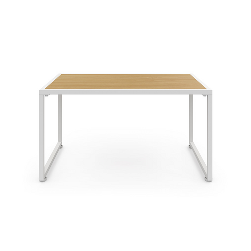 Salon De Jardin Bas Rio 4 Places Structure Métal Blanc, Cordage Effet Rotin Clair Et Coussins Beiges