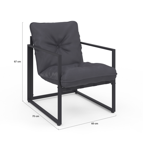 Salon De Jardin Bas Nairobi 6 Places En Acier Gris Anthracite