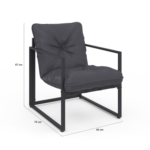 Salon De Jardin Bas Nairobi 4 Places En Acier Gris Anthracite