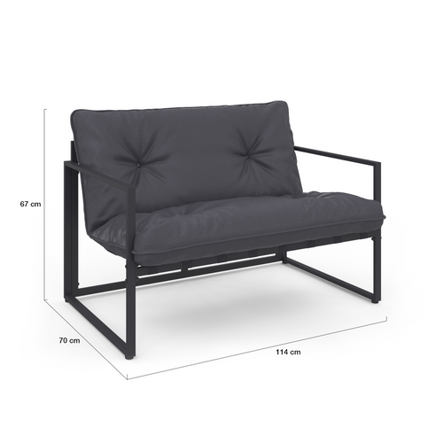 Salon De Jardin Bas Nairobi 4 Places En Acier Gris Anthracite