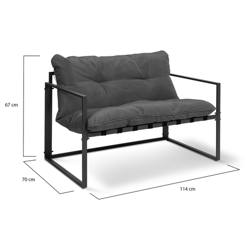 Salon De Jardin Bas Nairobi 4 Places En Acier Gris Anthracite