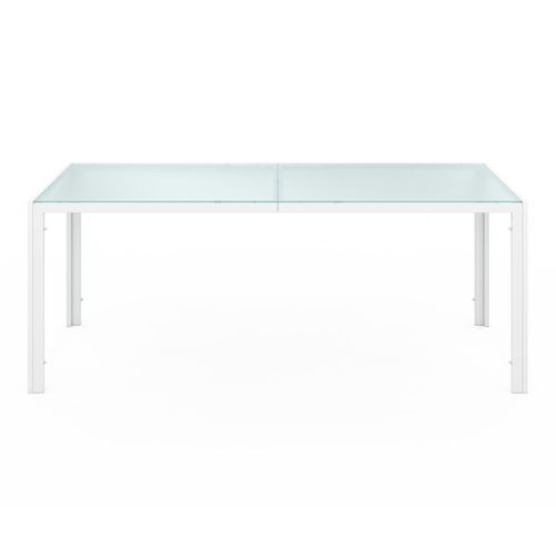 Salon De Jardin Madrid Table 190 Cm Et 8 Chaises Empilables Blanc Et Beige