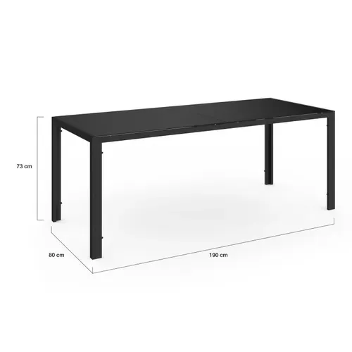 Salon De Jardin Madrid Table 190 Cm Et 8 Chaises Empilables Noires