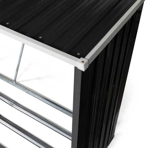 Abri De Stockage 4 M³ Gris En Acier Galvanisé Pour Bûches