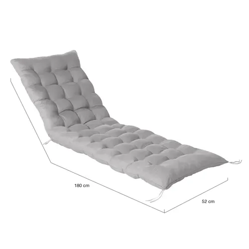 Lot De 2 Coussins Universels De Transat Adam 180 Cm Gris