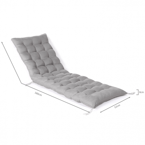 Lot De 2 Coussins Universels De Transat Adam 180 Cm Gris