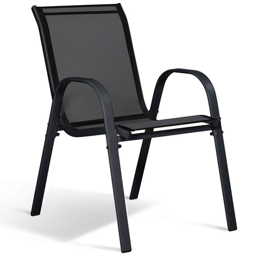 Salon De Jardin Poly Table Extensible 90-180 Cm Et 8 Chaises Bois Et Noir