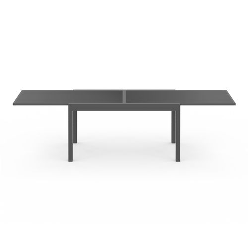 Salon De Jardin Madrid Table Extensible Gris 135-270 Cm Et 12 Chaises Empilables Gris Anthracite