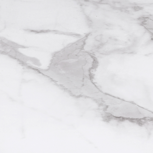 Table à Manger Ronde Alix 6 Personnes Pied Araignée Noir Et Plateau Effet Marbre Blanc Alaska 110 Cm