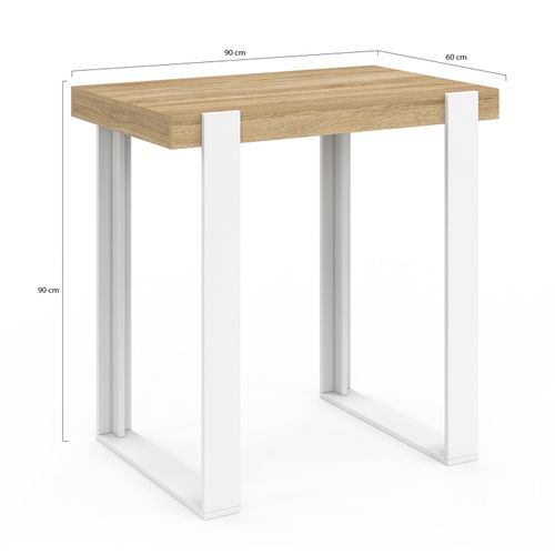 Table Haute De Bar Phoenix Bois Et Blanc 90 Cm