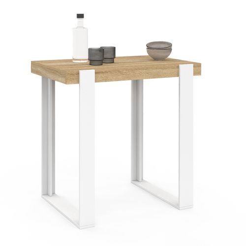 Table Haute De Bar Phoenix Bois Et Blanc 90 Cm