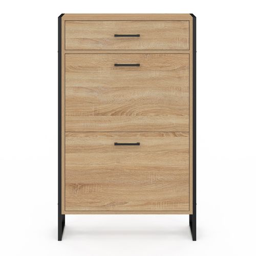 Meuble à Chaussures 12 Paires Luis 2 Portes Avec Tiroir Design Industriel