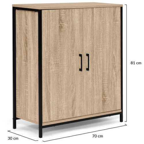 Armoire Basse Detroit 2 Portes Design Industriel