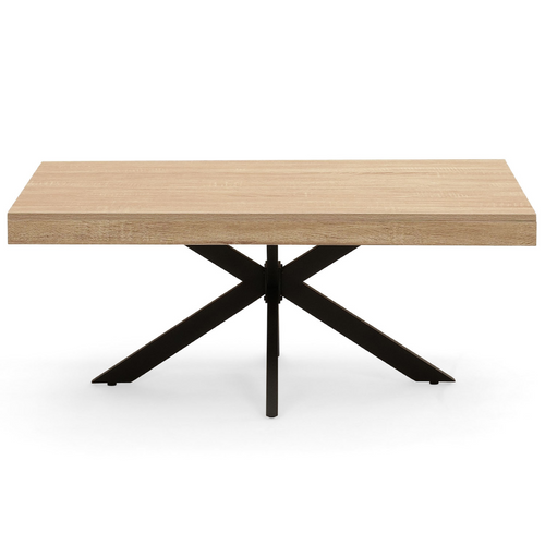 Table Basse Rectangulaire Alix 110 Cm Pied Araignée Bois Et Noir