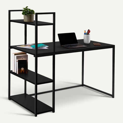 Bureau Bibliothèque Delson Noir Design Industriel