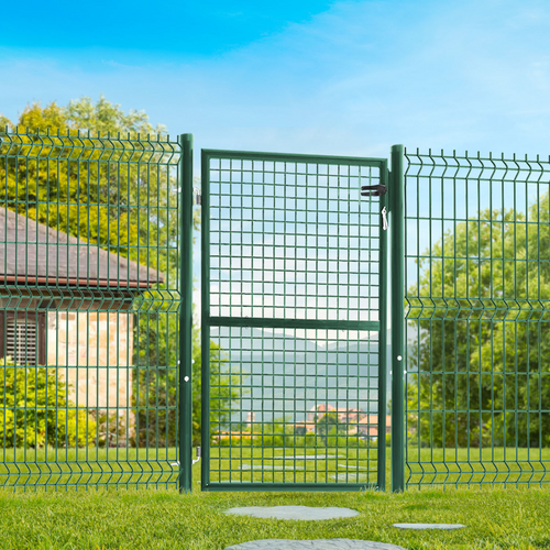 Portillon De Jardin 105 X 125 Cm En Acier Vert Avec Serrure Et Poignée