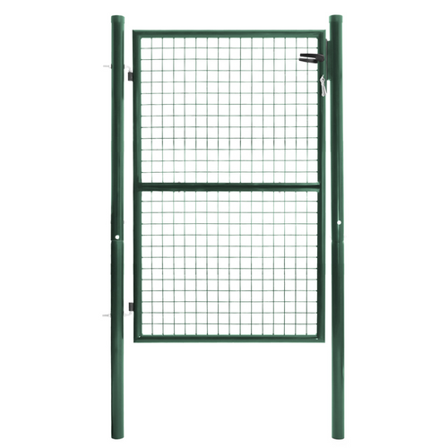 Portillon De Jardin 105 X 125 Cm En Acier Vert Avec Serrure Et Poignée
