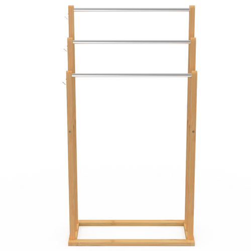 Porte-serviettes Sur Pied 3 Niveaux Rita En Bambou