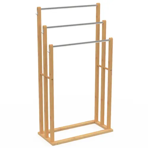 Porte-serviettes Sur Pied 3 Niveaux Rita En Bambou