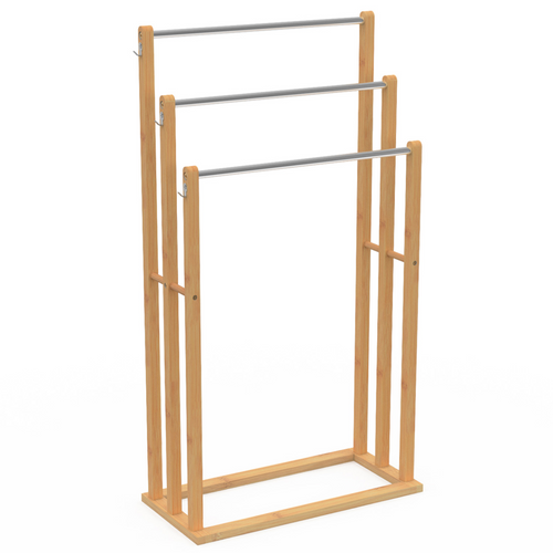 Porte-serviettes Sur Pied 3 Niveaux Rita En Bambou