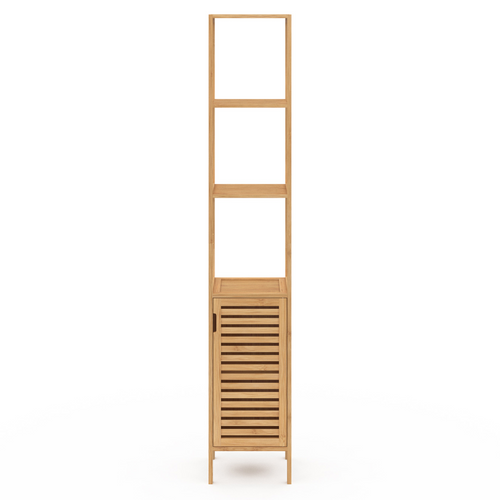 Meuble Colonne Salle De Bain Bambou Bea 1 Porte