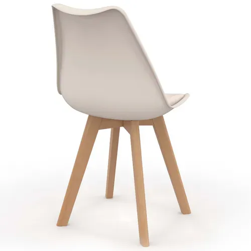Lot De 6 Chaises Scandinaves Sara Beige Pour Salle à Manger