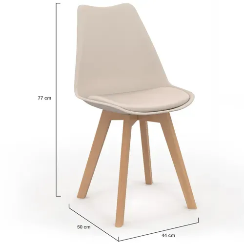 Lot De 6 Chaises Scandinaves Sara Beige Pour Salle à Manger