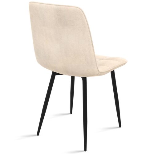 Lot De 6 Chaises Mila En Velours Beige Pour Salle à Manger