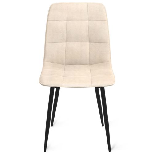 Lot De 6 Chaises Mila En Velours Beige Pour Salle à Manger