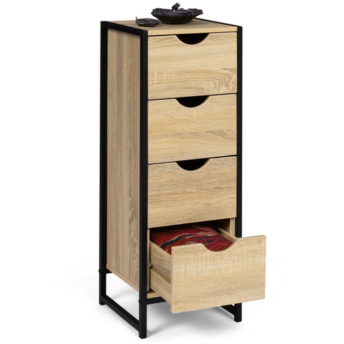 Meuble D'appoint 4 Tiroirs Detroit 30 Cm Chiffonnier Pour Entrée Salle De Bain Design Industriel