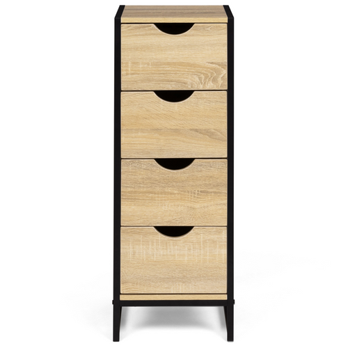 Meuble D'appoint 4 Tiroirs Detroit 30 Cm Chiffonnier Pour Entrée Salle De Bain Design Industriel