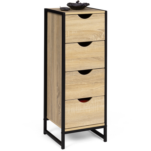 Meuble D'appoint 4 Tiroirs Detroit 30 Cm Chiffonnier Pour Entrée Salle De Bain Design Industriel