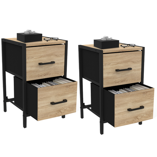 Lot De 2 Tables De Chevet Utah 2 Tiroirs