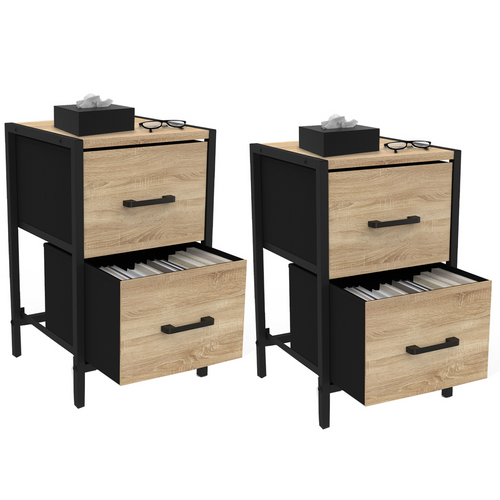 Lot De 2 Tables De Chevet Utah 2 Tiroirs