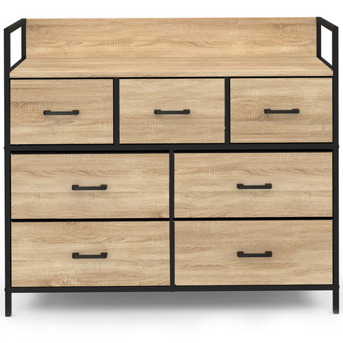 Commode 7 Tiroirs En Tissu Utah 100 Cm Meuble De Rangement Design Industriel