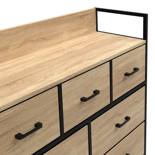 Commode 7 Tiroirs En Tissu Utah 100 Cm Meuble De Rangement Design Industriel