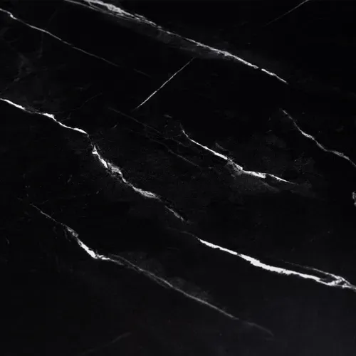 Table à Manger Ronde Alix 6 Personnes Pied Araignée Noir Et Plateau Effet Marbre Noir Alaska 110 Cm