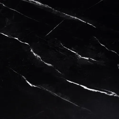 Table à Manger Ronde Alix 6 Personnes Pied Araignée Noir Et Plateau Effet Marbre Noir Alaska 110 Cm