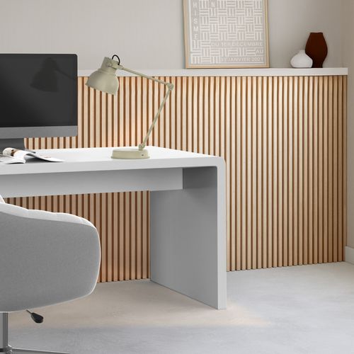 Set De 3 Panneaux Muraux Décoratifs 250 X 60 Cm - Effet Chêne Clair Et Noir